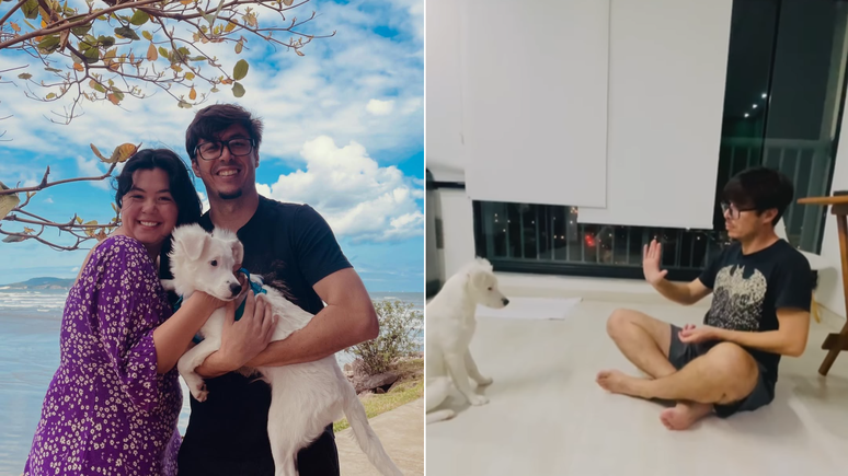 The couple of the deaf adopted zoki, a puppy who does not listen