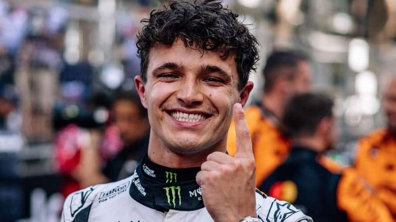 Lando Norris durante sua vitória em Mônaco 2025