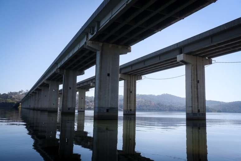 Imagem da Represa Itabainha, registrada em agosto deste ano, quando os reservatórios operavam com cerca de 39% da sua capacidade.
