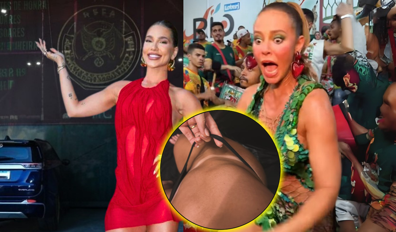 Virgínia, apontada como affair de Vini Jr, renova o bronze para receber faixa de Paolla Oliveira como rainha de bateria da Grande Rio.