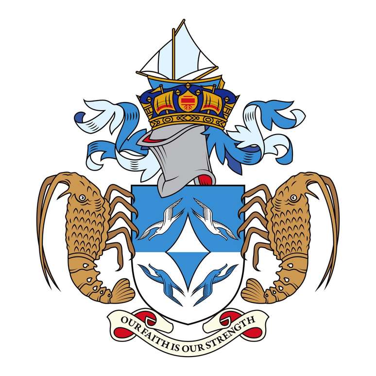 As lagostas-de-s&atilde;o-paulo t&ecirc;m lugar de destaque no bras&atilde;o de Trist&atilde;o da Cunha