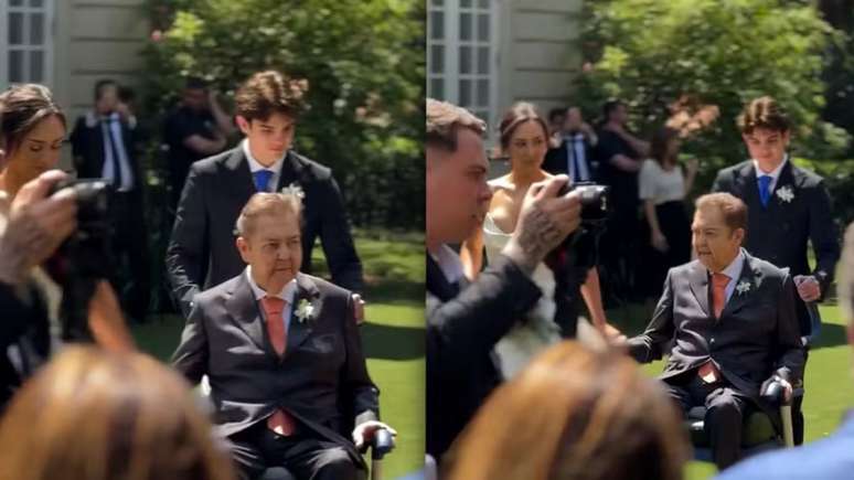 Faustão no casamento da filha, Lara Silva