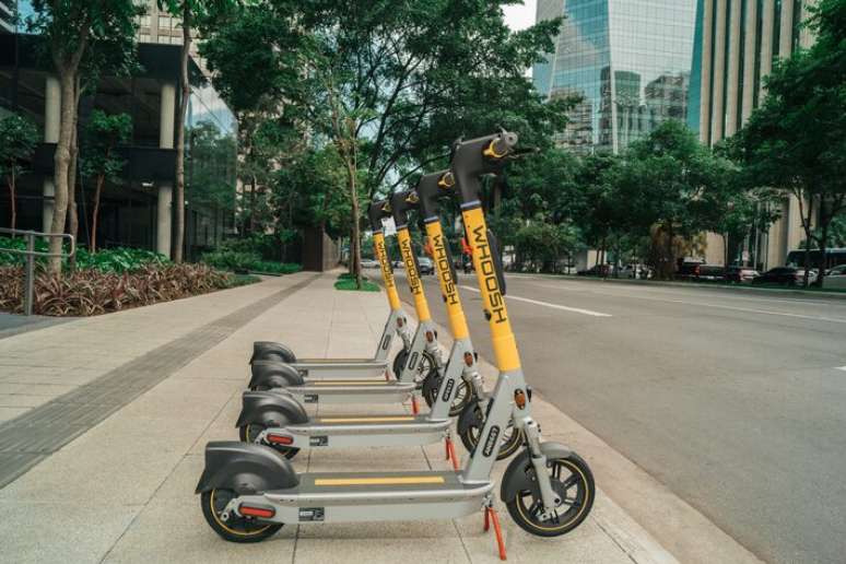 Na próxima semana, a Whoosh vai inaugurar 53 pontos de patinetes na região central de São Paulo