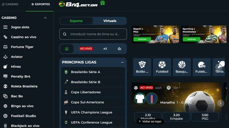 Casa tem bons mercados para suas apostas