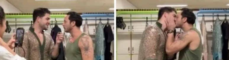 Alvaro e Allan se beijam