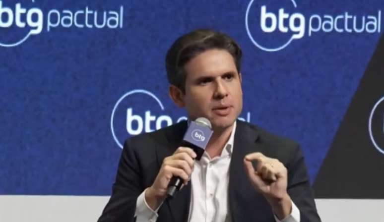 Hugo Motta durante o evento em São Paulo, nesta segunda-feira, 22