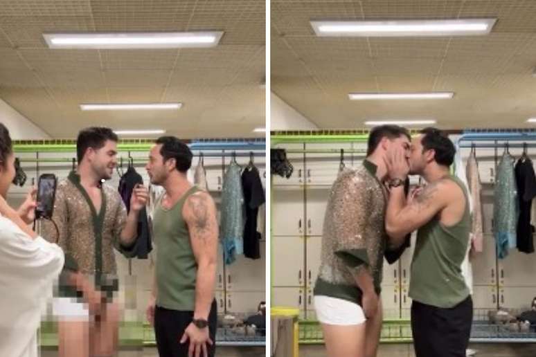 &Aacute;lvaro e Allan nos bastidores do Dan&ccedil;a dos Famosos