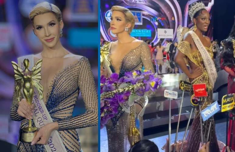 Miss Cuba did not accept second place and turned his back on the Miss United States at the time of the interview Miss Cuba did not accept second place and turned his back on the Miss United States at the time of the interview
