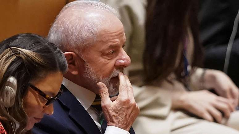 Lula assistiu ao discurso de Trump, que ocorreu imediatamente ap&oacute;s a fala do presidente brasileiro