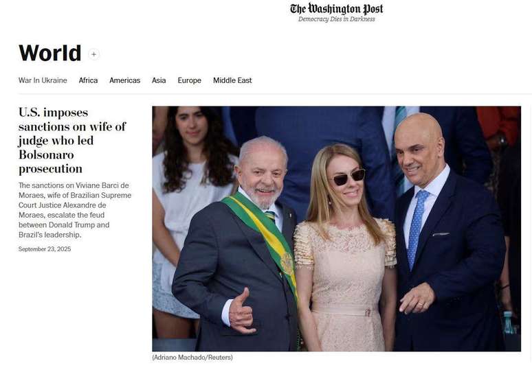 What the international press on the United States sanction says Moraes’ wife: “Dipromatic tension climbing”
