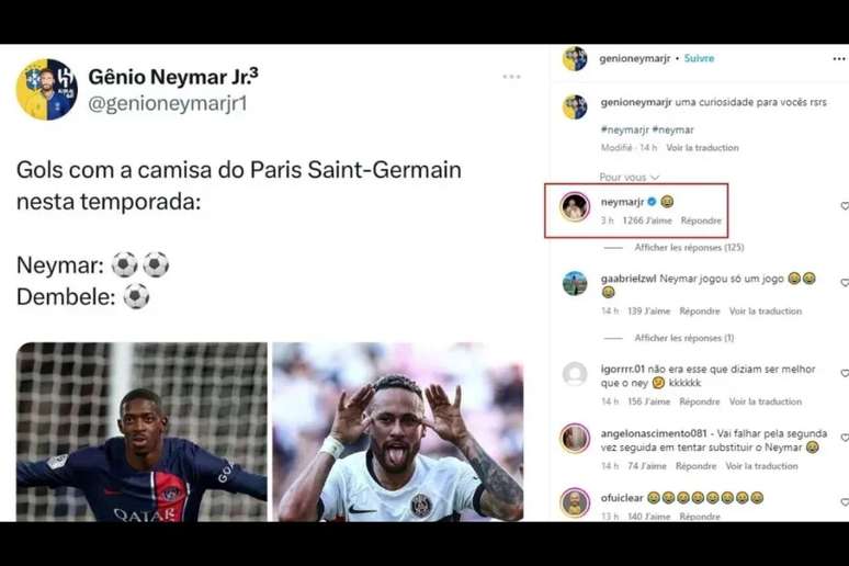 Web resgata interação do camisa 10 em comparação com Dembélé –