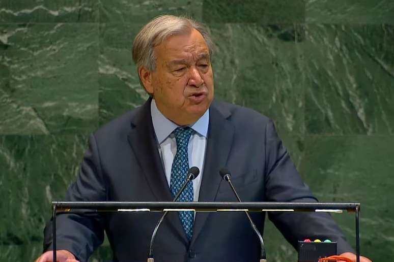 António Guterres fala na abertura da Assembleia Geral da ONU