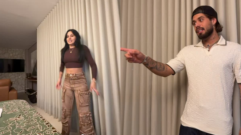 Ana Castela e Zé Felipe curtem noite de jogos juntos