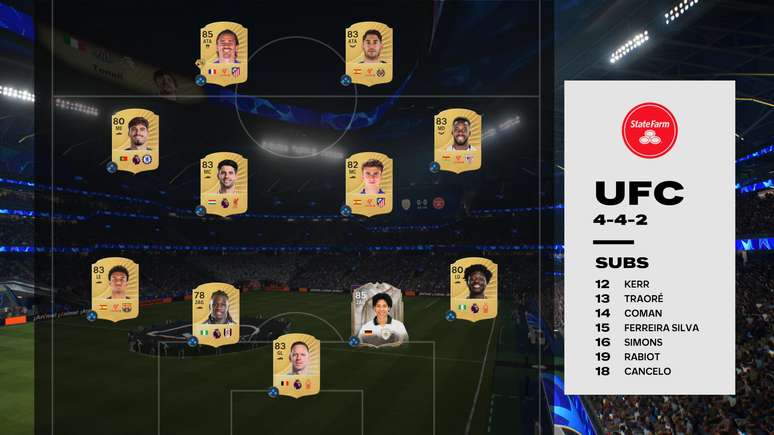 O visual ao enfrentar o time adversário no Ultimate Team foi renovado