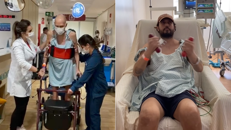 Luiz was weighed 34 kg; Routine na included parenteral nutrition, hemodialysis and exercise to preserve muscle mass and allow surgery