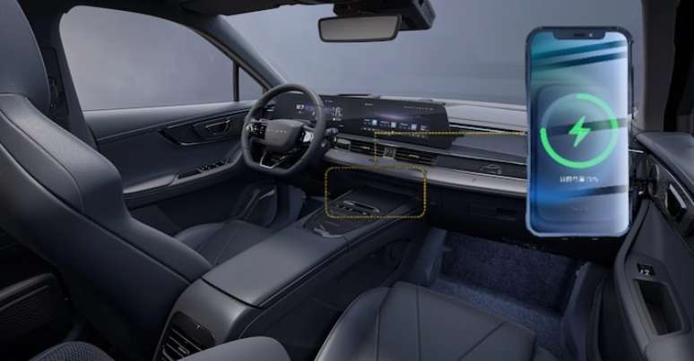 Omoda 5 tem sistema de carregamento por indu&ccedil;&atilde;o sem fio