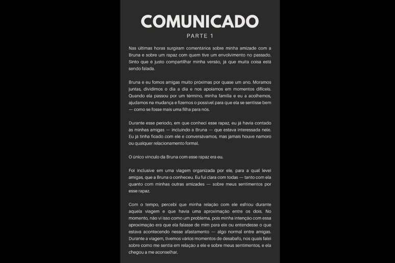 Comunicado de Camilly &ndash;