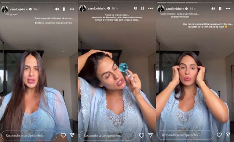 Carol relatou detalhes sobre amamenta&ccedil;&atilde;o e os primeiros dias de cuidados com o rec&eacute;m-nascido