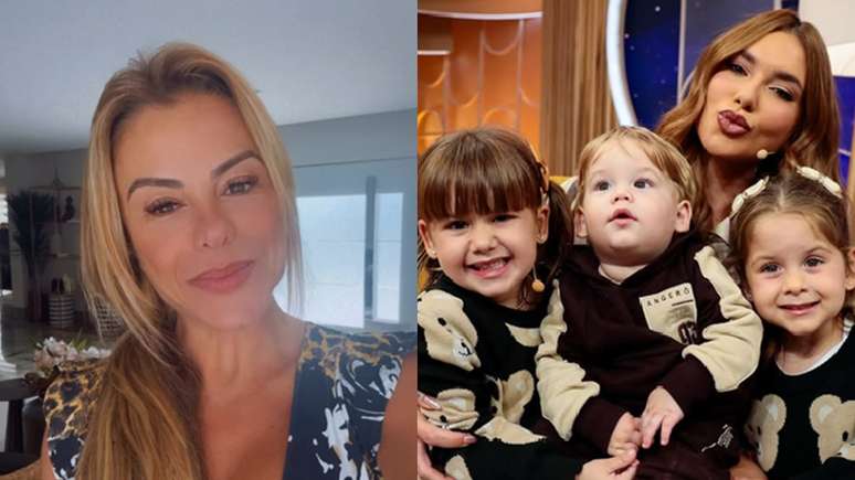 Poliana Rocha reacts to the photos of Virginia with her children behind the scenes of SBT