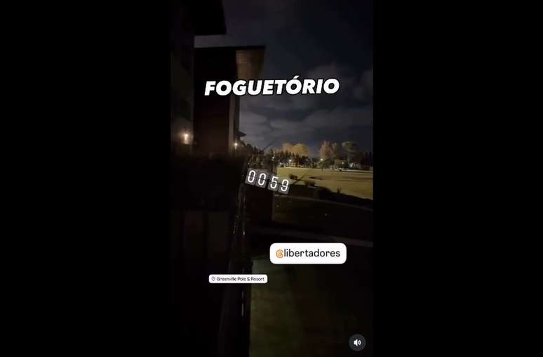 Foguet&oacute;rio perto do hotel do Flamengo, na Argentina &ndash;