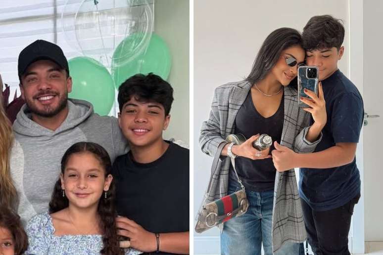 Yhudy ao lado do pai, Wesley Safadão, e da mãe, Mileide Mihaile