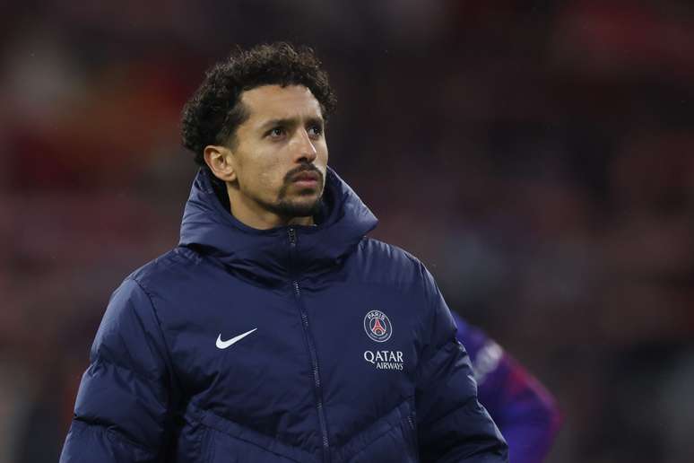 Marquinhos durante partida do PSG 