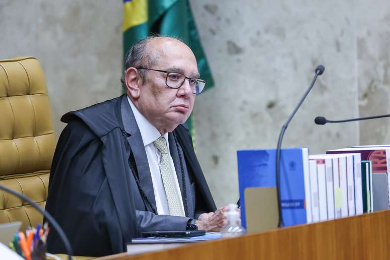 Ministro Gilmar Mendes no plenário do Supremo Tribunal Federal (STF)