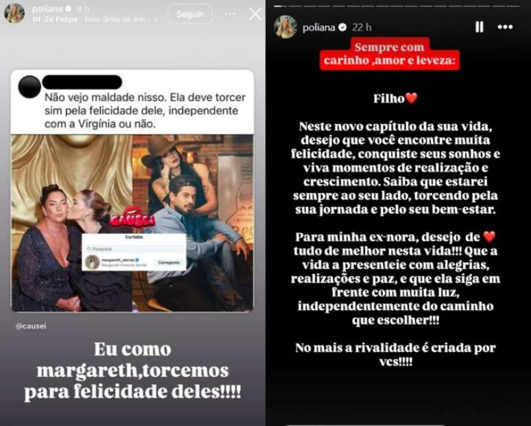 Poliana Rocha se manifesta nas redes e envia recado &agrave; ex-nora Virginia Fonseca
