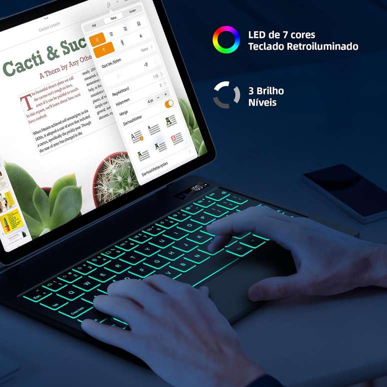 BETTDOW Capa com Teclado e Trackpad para Samsung Galaxy