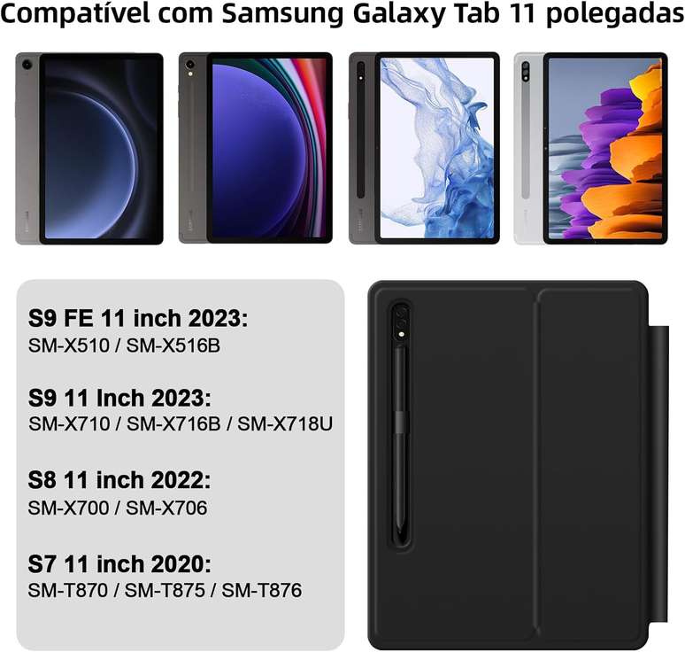 BETTDOW Capa com Teclado e Trackpad para Samsung Galaxy