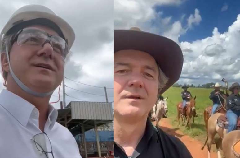 The billionaire who visits a plant of his group and in a relaxed moment on a family farm in Goiás