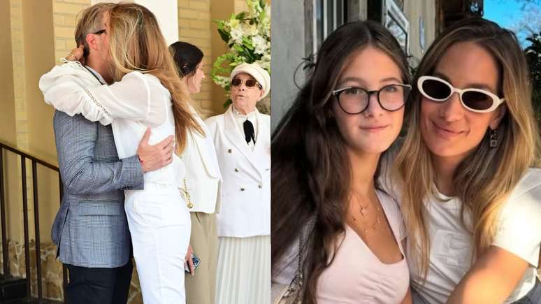 Goodbye! Schynaider is welcomed and kisses his boyfriend at the 7th day’s Mass of his daughter