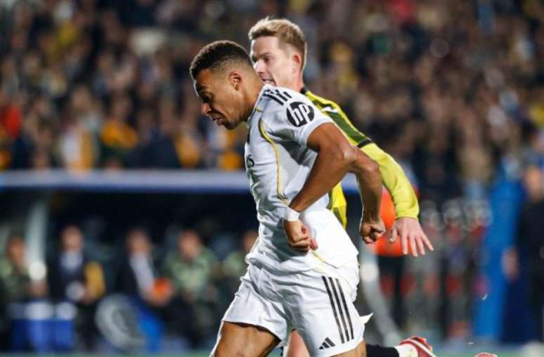 Mbappé fez hat-trick na vitória do Real Madrid sobre o Kairat Almaty, pela Liga dos Campeões –