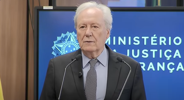Ministro da Justiça e Segurança Pública, Ricardo Lewandowski, durante coletiva de imprensa nesta terça-feira, 30