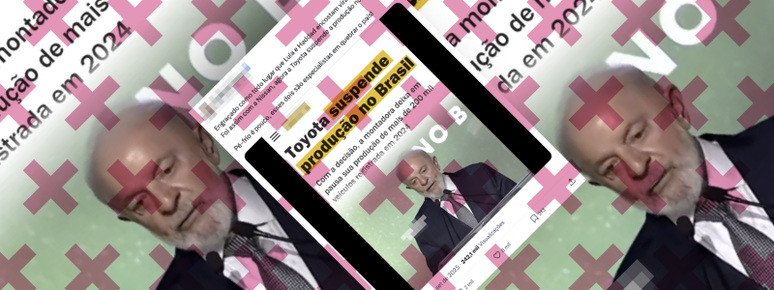 Publicação feita pelo vereador de São Paulo Rubinho Nunes (União Brasil) sugere que suspensão das atividades da fábrica da Toyota por uma suposta crise econômica no país