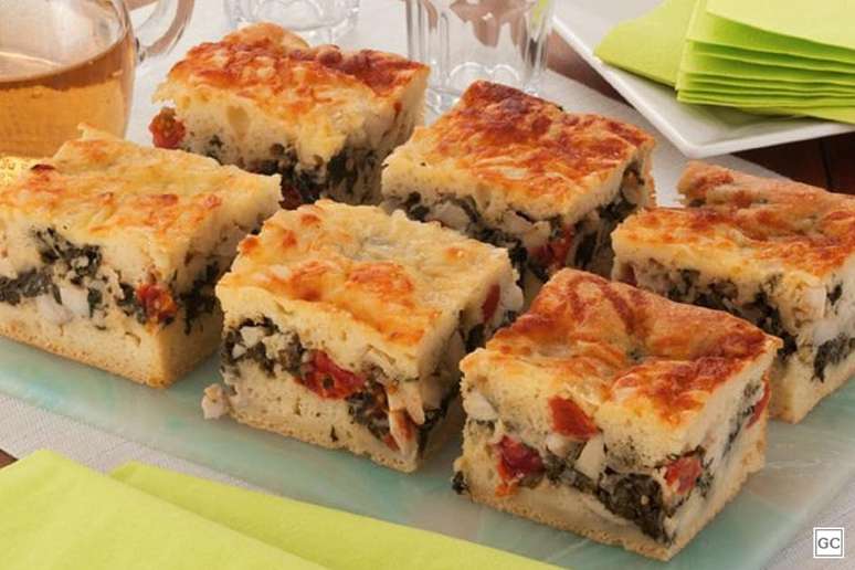Torta de espinafre, palmito e tomate – Foto: Guia da Cozinha