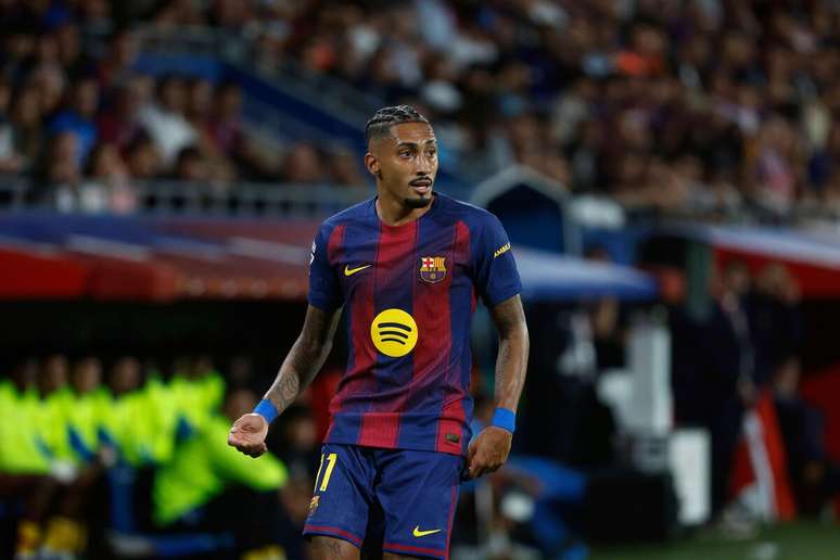 Raphinha (Barcelona) durante jogo contra o Getafe, no dia 21.09.2025 