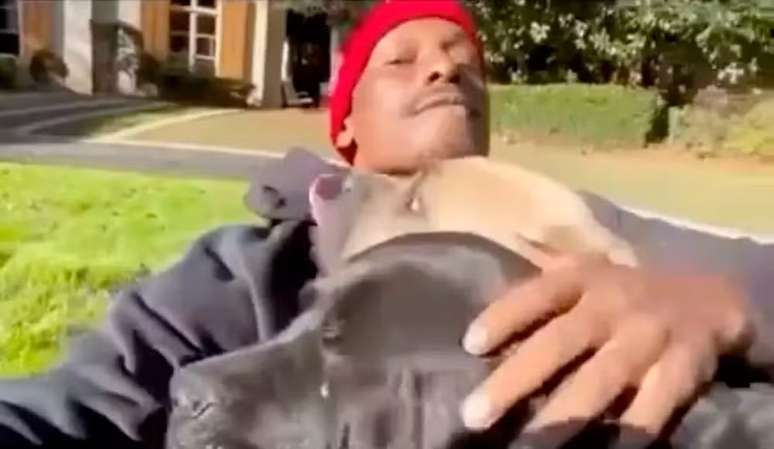 Tyrese Gibson e seus cães da raça cane corso 