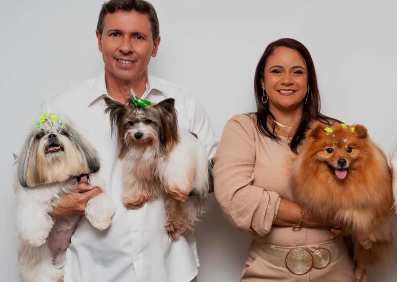 Camilla Galvão e Marcelo Miranda são os fundadores da Dolce Pet, especializada em cosméticos para pets