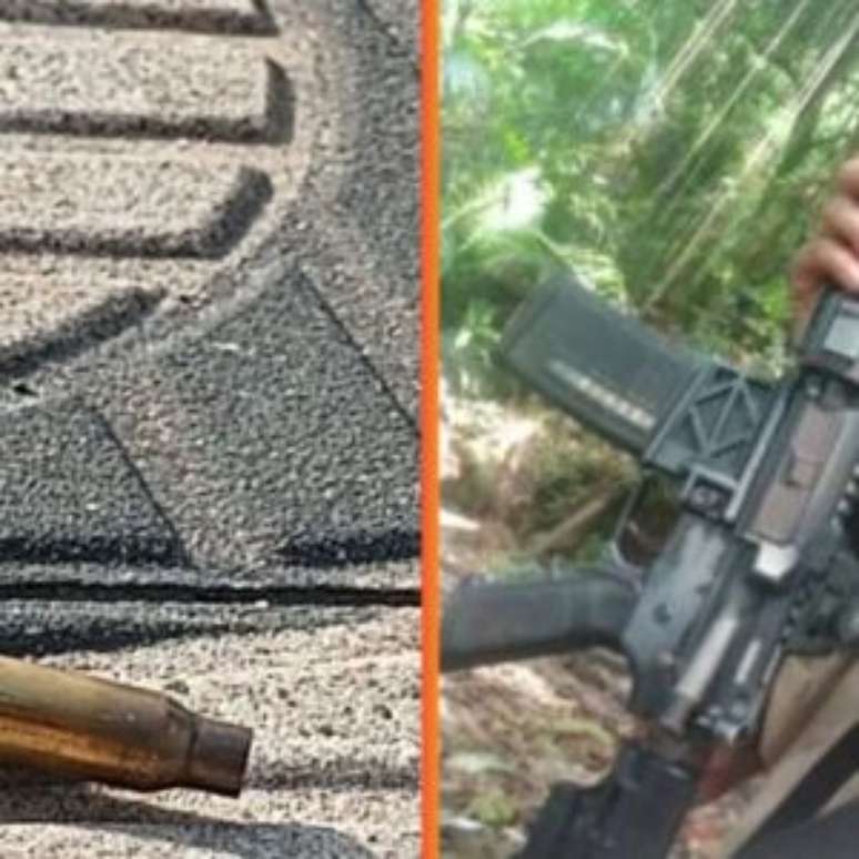 Projétil do fuzil e homem que atirou em PM.