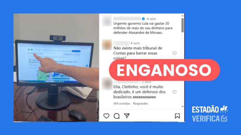 Arte sobre captura de tela da postagem verificada