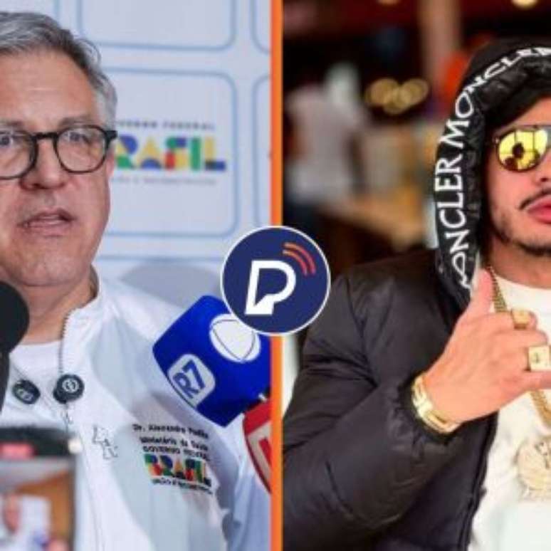 Ministro Alexandre Padilha e o cantor de rap Hungria.