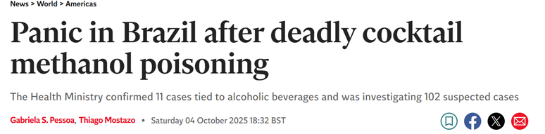 The Independent repercute crise de bebidas contaminadas no Brasil