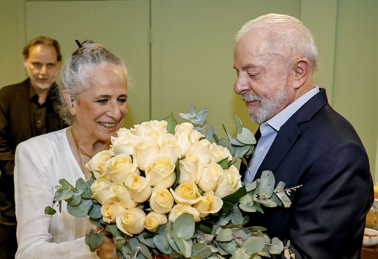 O presidente Lula durante o Show da cantora Maria Bethânia em São Paulo