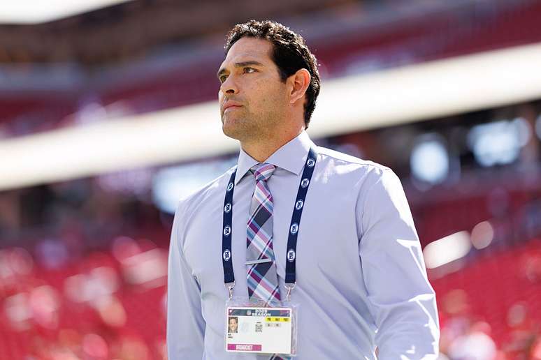 Mark Sanchez trabalha como comentarista em jogos da NFL