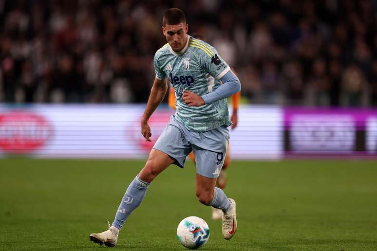 Dusan Vlahovic (Juventus) durante jogo contra a Atalanta, no dia 27.09.2025