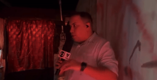 Repórter leva susto ao vivo com grito de palhaço e cena repercute nas redes sociais 