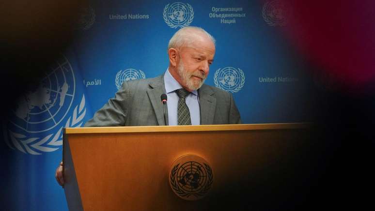 Lula em discurso na ONU. 