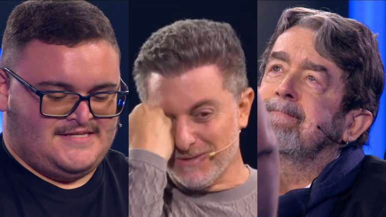 José Figueiredo, Luciano Huck e Marco no The Wall, do Domingão (Reprodução/TV Globo)