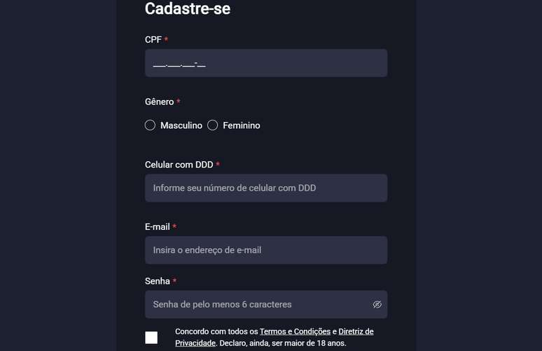 Cadastro na H2bet apostas é tranquilo e fácil